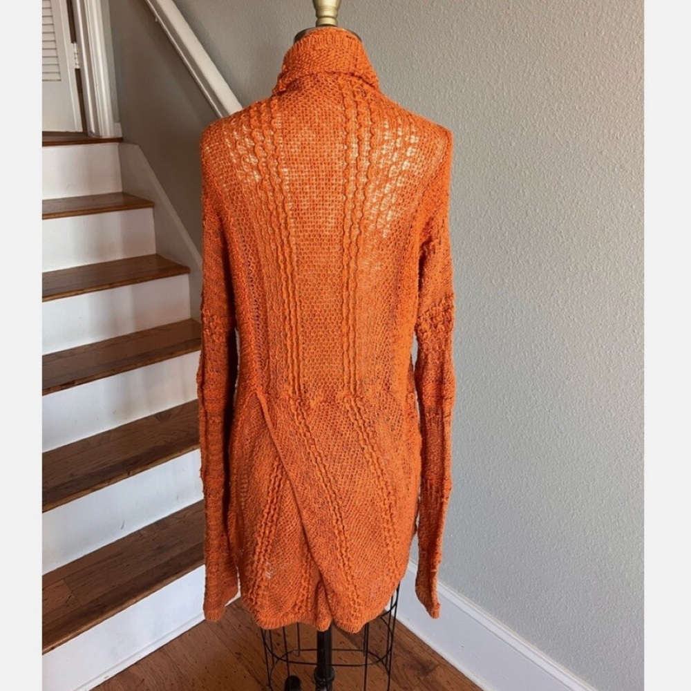 ANTHROPOLOGIE Crochet textured Split Back Cardigan sweater S Knitted & Knotted - Picture 11 of 13